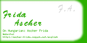 frida ascher business card